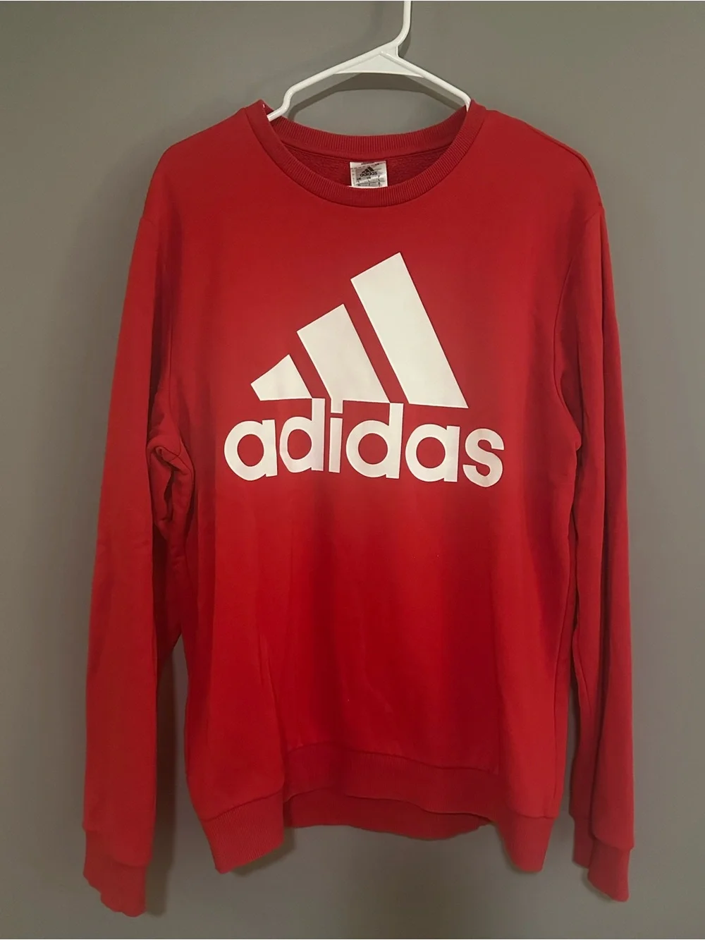 adidas Red Crewneck Sweatshirt with White Logo